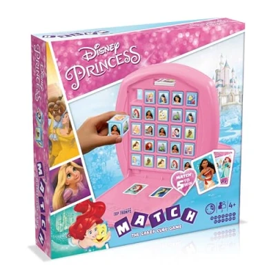 Image of Top Trumps Match Disney Princess Board game Multilingual, Play with Cinderella, Snow White and Merida, 2 player family travel for ages 4+, gift kids