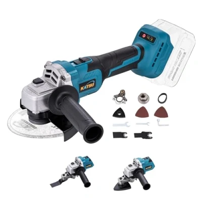 Image of KATSU FIT BAT 21V Brushless Cordless Angle Grinder 115mm 125mm with Oscillating Multi Tool Adapter Attachment Kits for Grinding Cutting Polishing, No Battery and Charger 102617
