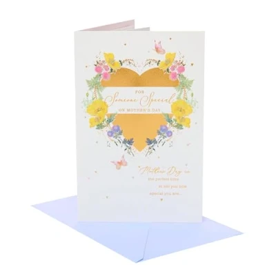 Image of UK Greetings Mother&#039;s Day Card for Someone Special Floral Heart Design