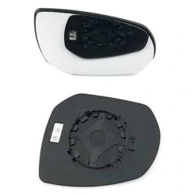 Image of Clip on Heated Base Convex Wing Mirror Glass fits Peugeot 5008 2009 to 2017 Left Passenger Side