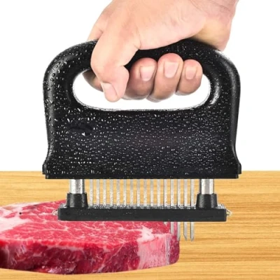 Image of Meat Pounder Flattener Stainless Steel Tenderizer Tool, 48 Needle Steak Tenderisers Smasher Press with Handle, Detachable Tender for Chicken Fish Pork Beef