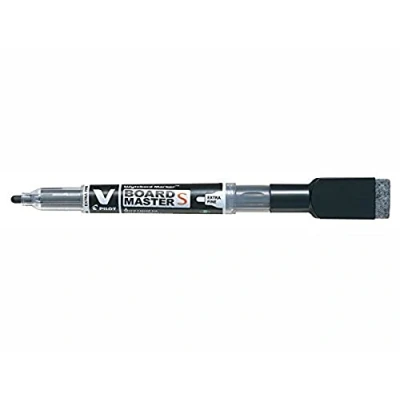 Image of Pilot V Board Master S 3.5 mm Tip Extra Fine Whiteboard Marker with Eraser Red (Box of 10)