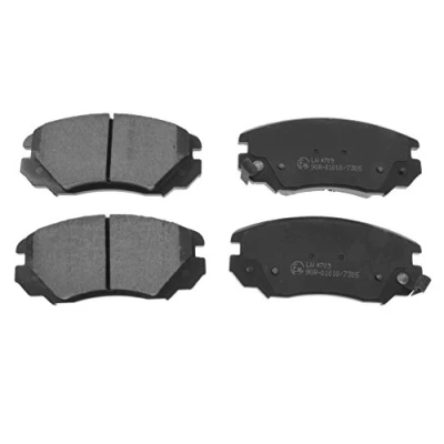 Image of 022959105, 095514525, 1605236, 1605624, 1605624SK Brake pad set BLUE PRINT ADW194201 Front Axle with acoustic wear warning anti squeak plate