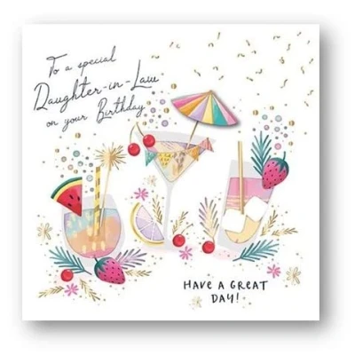 Image of Special Daughter In Law Embellished Birthday Greeting Card Talking Pictures Cards