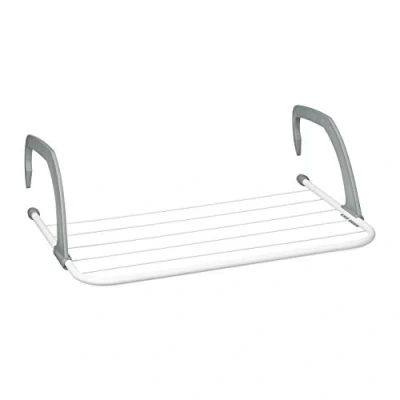 Image of Relaxdays Clothes Drying Rack Hanging Radiator and Balcony Rack, Small Size, 3m Large Capacity, White, 50cm Length
