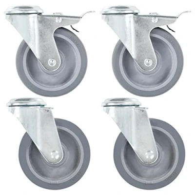 Image of vidaXL 8 pcs Bolt Hole Swivel Casters 100 mm