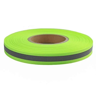 Image of Silver Reflective Webbing Ribbon DIY Fabric Tape Trim Strip for Chothing Sew On 20mm x 50M (Green)