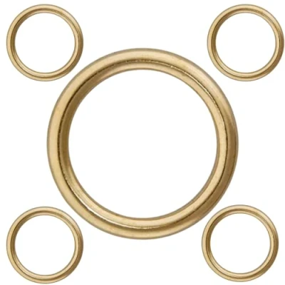 Image of Brass Hollow Curtain Rings 32mm Upholstery Roman Blind O Shaped Pure Plate for DIY Curtains Pole Pack of 10.