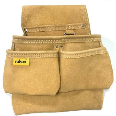 Image of Rolson 68529 Single Leather Tool Organiser Pouch Size Large, Brown