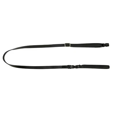 Image of GOLEYGO dog leash Vegas, black, real leather, size S 1.05 1.65m, secure magnetic click lock, incl. Adapter pin, for small dogs up to 15kg, maximum load 100kg