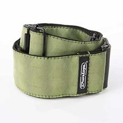 Image of Dunlop Strap Guitar Jacquard Hexagon Echo Olive