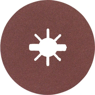 Image of Bosch Accessories Fibre Sanding Discs Expert (for Metal, X LOCK, R444, Diameter 115 mm, Grit Size 120, Bore Diameter: 22.23 mm), 1 disc