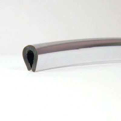 Image of Shiny Chrome Edge Trim Finisher Strip Fits 1mm 3.5mm Priced Per Metre