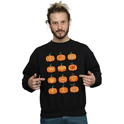 Image of Marvel Men&#039;s Avengers Halloween Pumpkin Sweatshirt Black Large