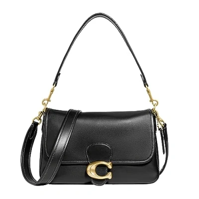 Image of COACH Soft Calf Leather Tabby Shoulder Bag, Black, One Size