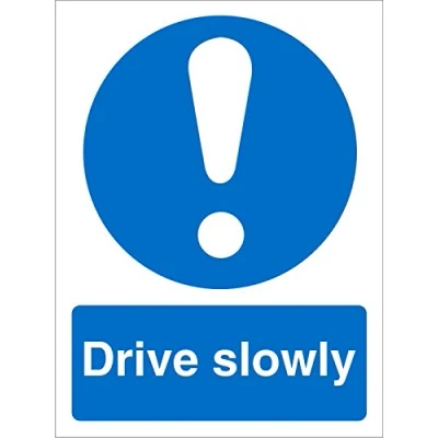 Image of Seco Drive Slowly Sign, 150mm x 200mm Self Adhesive Vinyl