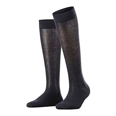Image of Women&#039;s 1 Pair Falke Sensitive London Left and Right Comfort Cuff Cotton Knee High Socks Dark Navy 35 38