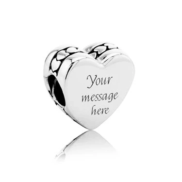 Image of Pandora Moments Engravable Heart silver charm