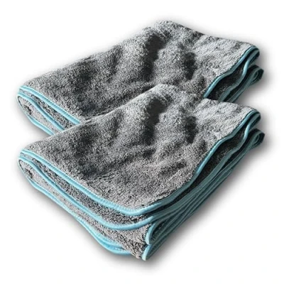 Image of CARSHARK 2 x Microfibre Car Drying Towel, Highly Absorbent, 165 60 cm, Extra Large