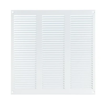 Image of Steinberg14 White 300x300mm Metal Air Vent Grille Cover with Insect Mesh 12x12 inch Ventilation