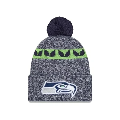 Image of New Era Seattle Seahawks NFL 2023 Sideline Sport Knit OTC Blue Green Beanie