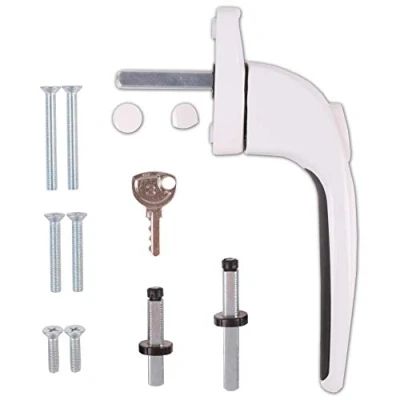 Image of Yale Inline Essentials White uPVC Locking Window Handle with Key Universal Concealed Espag Replacement