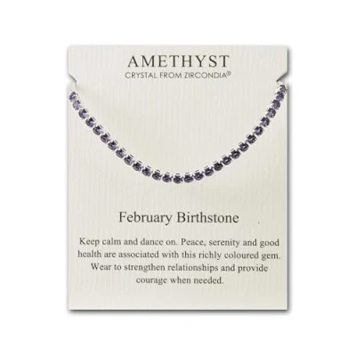Image of Philip Jones February Birthstone Friendship Bracelet with Amethyst Zircondia® Crystals