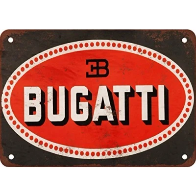 Image of Metal Tin Sign 8x12 Inches Bugatti Vintage Look Reproduction