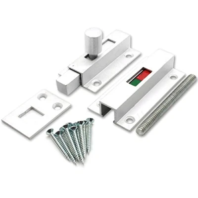 Image of Aluminium Bathroom Door Slide Lock with Vacant/Engaged Indicator