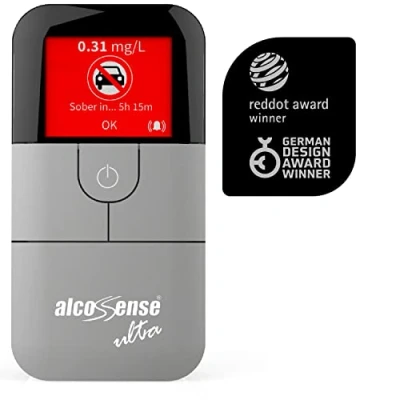 Image of AlcoSense Ultra Breathalyser With Police Spec Fuel Cell Sensor Breathalyzer &amp; Alcohol Tester Carry Case 100 Mouth Pieces