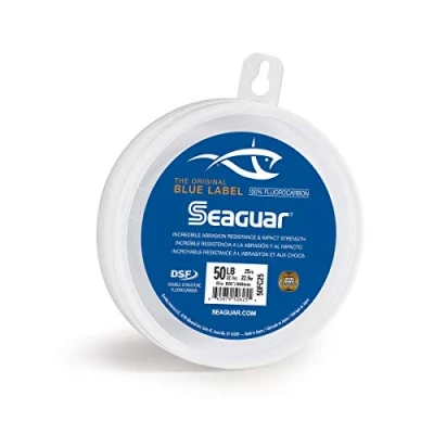 Image of Seaguar Blue Label 100% Fluorocarbon Leader (DSF) 25yd 50lb, Clear