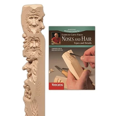 Image of Noses and Hair Study Stick Kit (Learn to Carve Faces with Harold Enlow): Learn Booklet &amp; (Fox Chapel Publishing) Sturdy Resin Step by