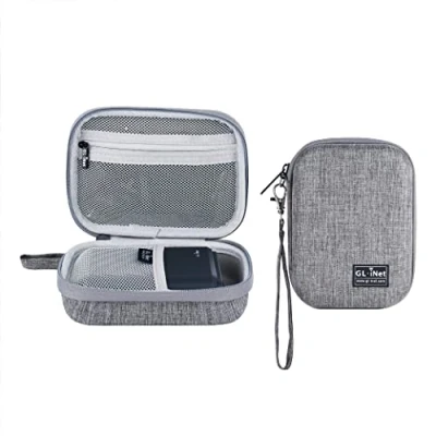 Image of Gadget Organizer Case for Travel Routers GL AXT1800/ MT1300/ SFT1200/ E750, Chargers, Cables &amp; Accessories, Sturdy Durable Pouch, Hand Carry EVA Bag, Anti Shock, Water Resistant (Grey)