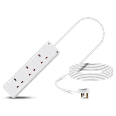 Image of Eagle Three Gang Mains Power 13A Extension Socket to UK Plug Lead Cable, British Standards BS1363 4m