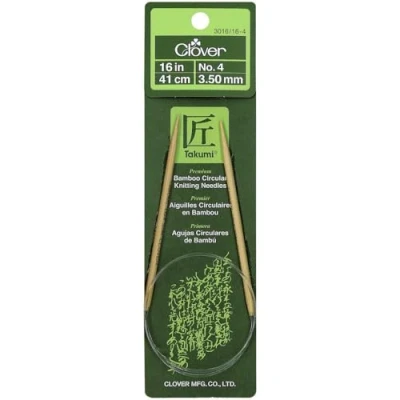Image of Clover Takumi Bamboo Circular Knitting Needles 16 inch Size 4/3.5mm, Other, Multicoloured, 2.5 x 9.62 19.95 cm