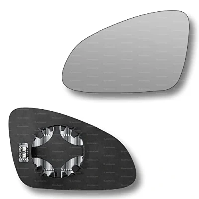 Image of Less4spares Replacement Wing Mirror Glass Left Compatible with Vauxhall Adam 2012 2019 CLIP ON Passnager Near Side N/S Heated Convex