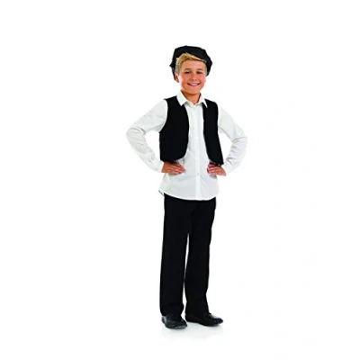 Image of Fun Shack Boys Victorian Waistcoat and Flat Cap Costume, Kids Costume Boys, Boy Medium