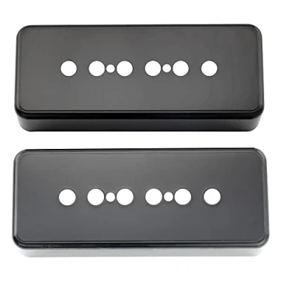 Image of Musiclily Pro Plastic 50mm P90 Soapbar Guitar Pickup Covers for Import Les Paul SG Electric Guitar, Black(Set of 2)