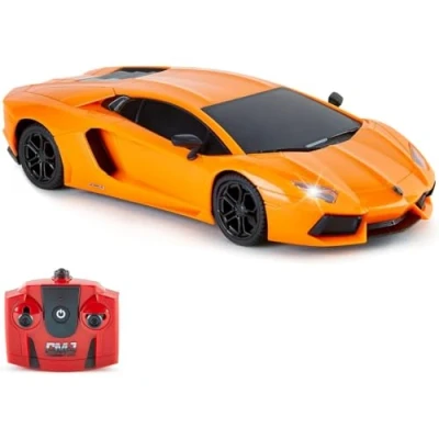 Image of CMJ RC Cars Lamborghini Aventador LP700 4 Officially Licensed Remote Control Car 1:24 Scale Working Lights 2.4Ghz (Orange)