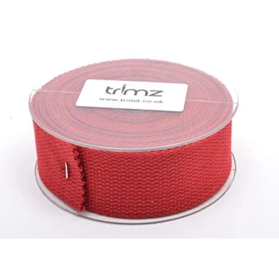 Image of Trimz Cotton Webbing, Dark Red, 40mm
