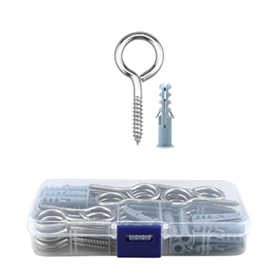Image of Eye Screws Metal Hooks, 30 Pcs 304 Stainless Steel Heavy Duty Eyelet Bolts Kit, Used For Fastening And Fixing Wood, Garden Indoor Outdoor Use(M4/M5/M6) (M4*50)
