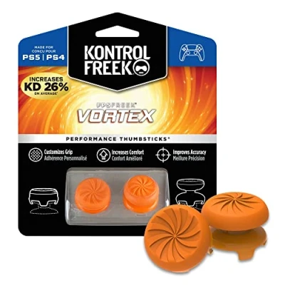 Image of KontrolFreek FPS Freek Vortex for PlayStation 4 (PS4) Controller Performance Thumbsticks 1 High Rise Convex, Mid Concave Orange