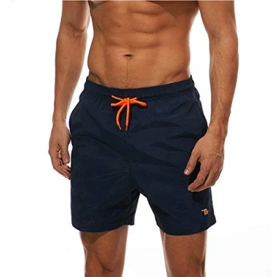 Image of donhobo Men&#039;s Swim Trunks Board Shorts Beach Pants Swimming Waterproof Quick Dry Surfing Boardshorts(Navy,S)