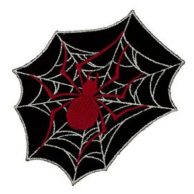 Image of Black Widow Spider Patch 12cm X 10cm (5&quot; 3 1/2&quot;)