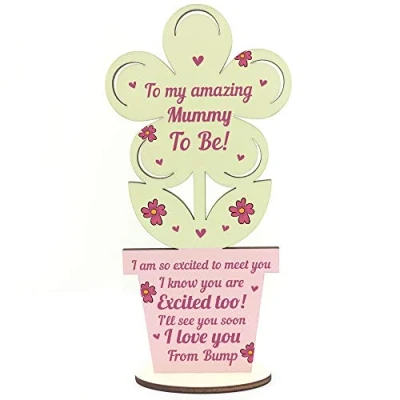 Image of RED OCEAN Mummy To Be Gifts From Bump Wooden Flower Mum Keepsake