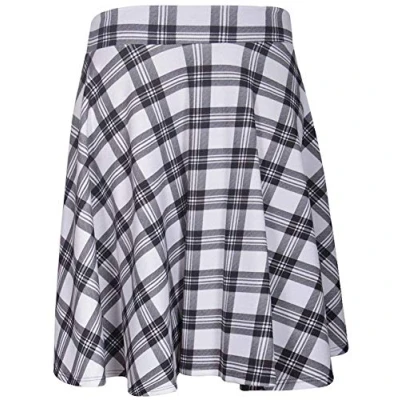 Image of Womens Elasticated Waistband Soft Stretch Skirt Ladies Knee Length FLA Swing Skater Midi
