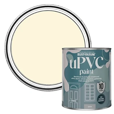 Image of Rust Oleum Beige uPVC Door and Window Paint In Satin Finish Clotted Cream 750ml