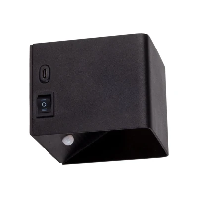 Image of Näve Cube LED wall light battery, magnetic, black