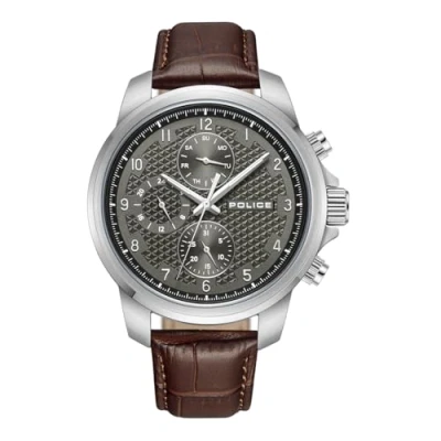 Image of Police Chronograph Gents Wrist Watch with Durable Leather Strap, Mensor Brown, Modern
