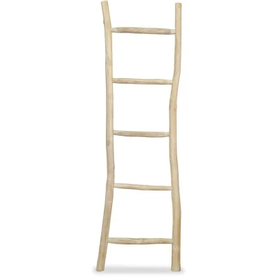 Image of vidaXL Towel Ladder with 5 Rungs Teak 45x150 cm Natural
